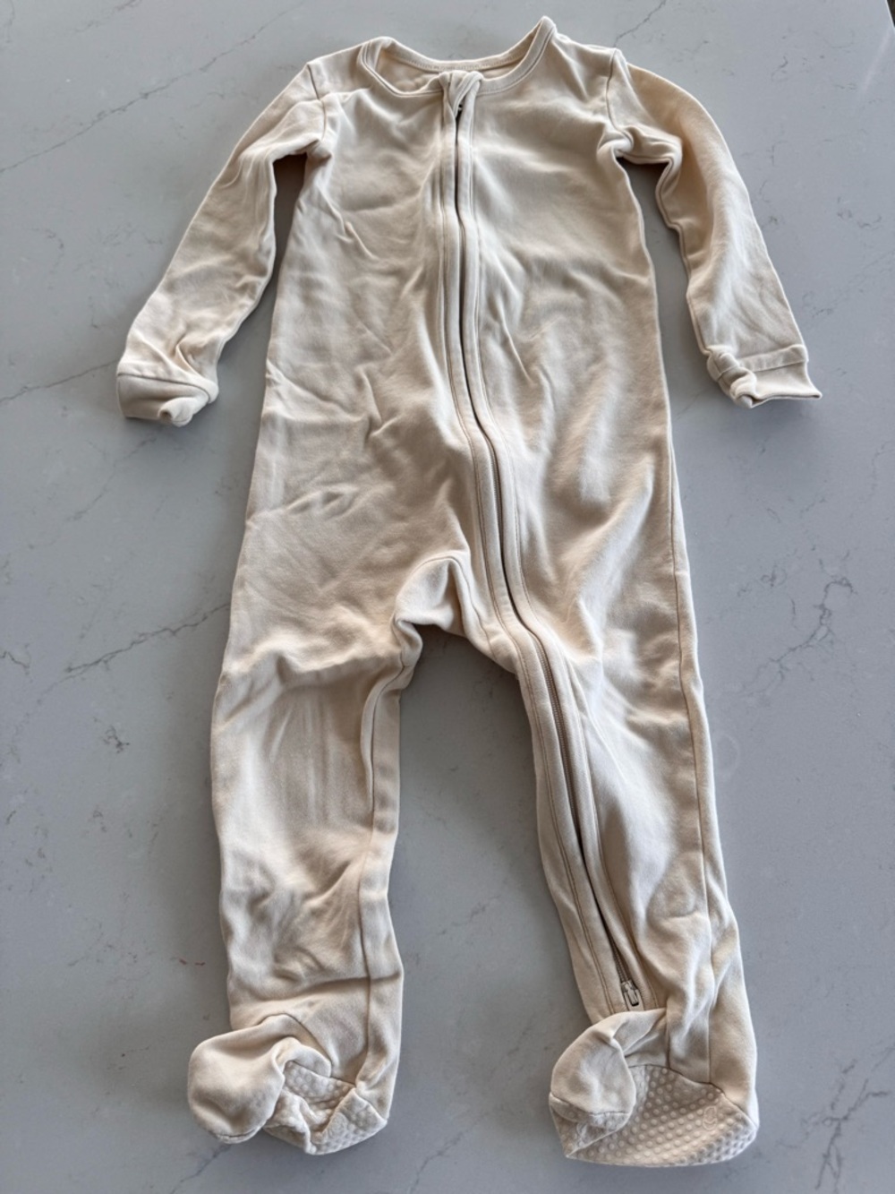 Colored Organics Cream Footed Bi-Zipper Sleeper